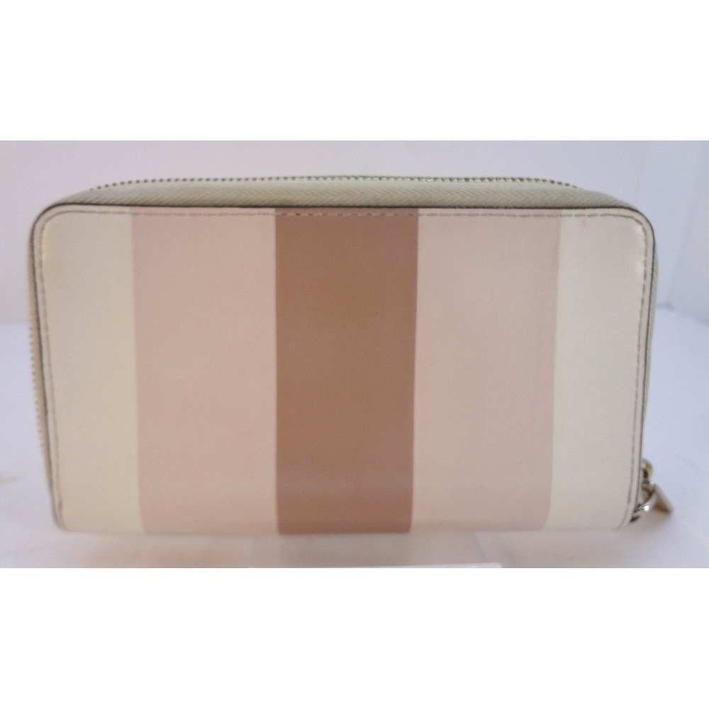 Michael Kors Jet Set‎ Continental Wallet Pink/Beige Striped Zip Around Wallet - Picture 2 of 7